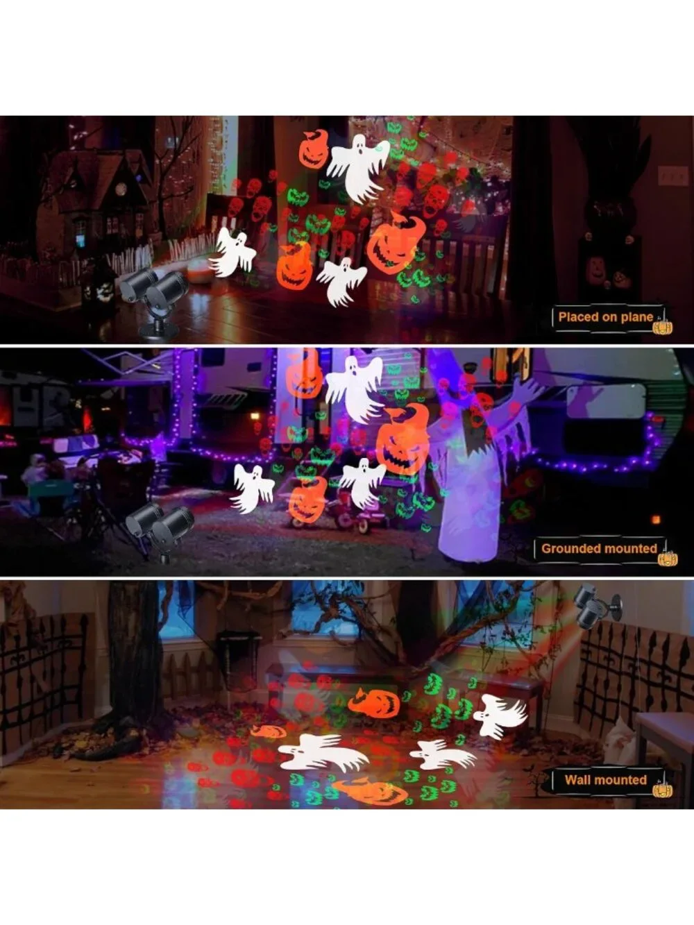 Dynamic Halloween Projector Lights - Waterproof Ghost & Pumpkin Decor for Home